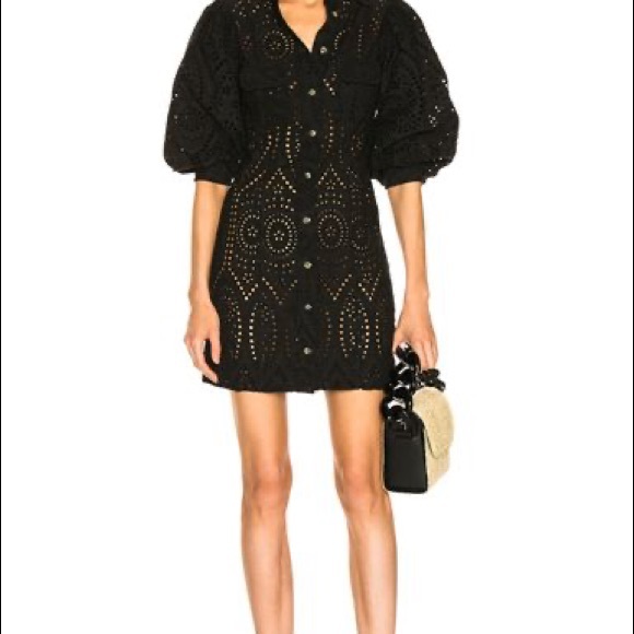 Ganni Dresses & Skirts - Ganni Black Eyelet Dress